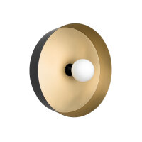 Applique ronde noir or Ø 40 cm en laiton fer