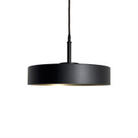 Suspension ronde noir or E27 Ø 40 cm laiton fer