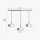 Suspension 3 flammes L : 120 cm Laiton Fer E27