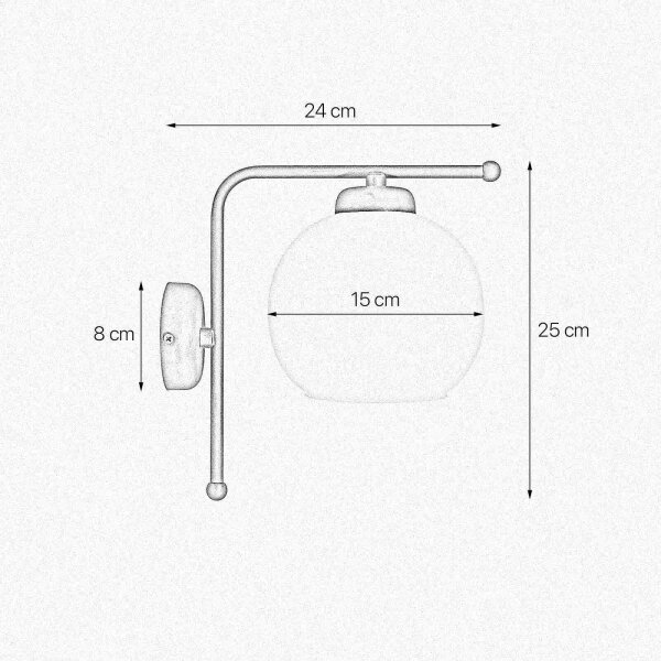 Applique verre laiton H : 25 cm en bronze blanc E27