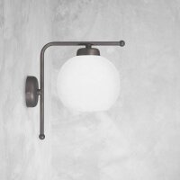 Applique verre laiton H : 25 cm en bronze blanc E27