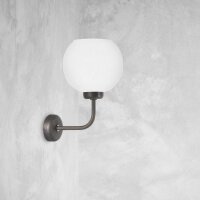 Applique laiton verre H : 32 cm en bronze blanc E27 boule