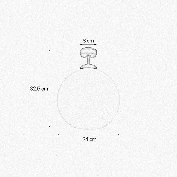 Lampe de plafond boule Ø 24 cm laiton verre E27 en bronze blanc