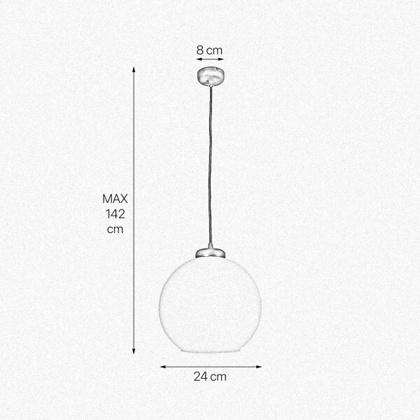 Suspension boule Ø 24 cm laiton verre E27 en bronze blanc