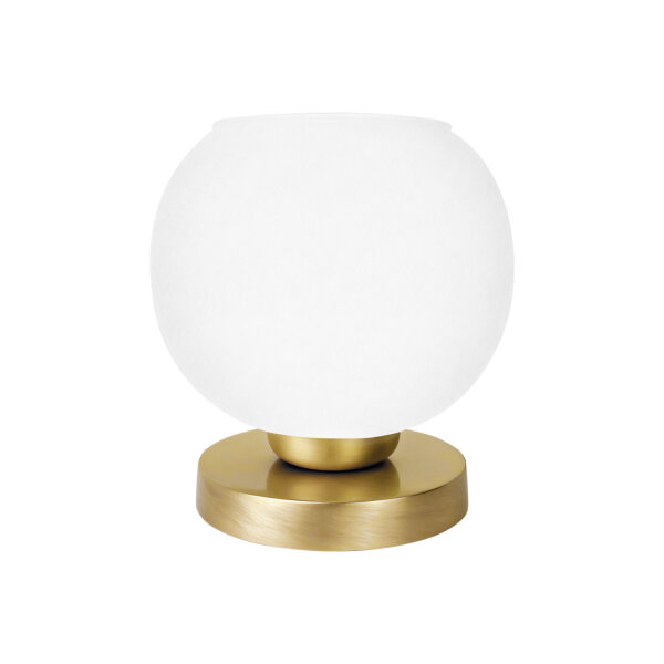 Lampe de table Boule H : 18,5 cm verre laiton en blanc bronze