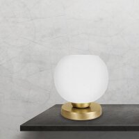 Lampe de table Boule H : 18,5 cm verre laiton en blanc...