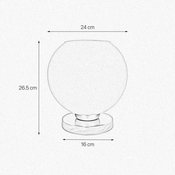 Lampe de table Boule E27 H : 26,5 cm verre laiton en blanc bronze