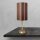 Lampe de table laiton tissu H : 38,5 cm E27 en bronze brun