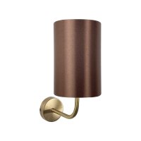 Applique E27 en bronze clair marron H : 33 cm Tissu laiton