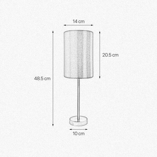 Lampe de chevet en bronze brun E27 48,5 cm laiton tissu