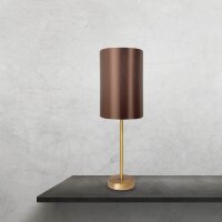 Lampe de chevet en bronze brun E27 48,5 cm laiton tissu