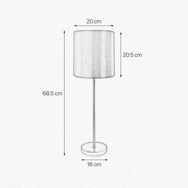 Lampe de table grande 68,5 cm de haut laiton tissu E27 NICOLE