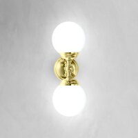 Applique salle de bain H : 36 c, 2 flammes E14 verre laiton
