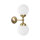 Lampe de salle de bain murale H : 36 cm 2 flammes E14 verre laiton