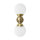 Lampe de salle de bain murale H : 36 cm 2 flammes E14 verre laiton