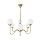 Lustre 6 flammes E14 en bronze clair brillant blanc