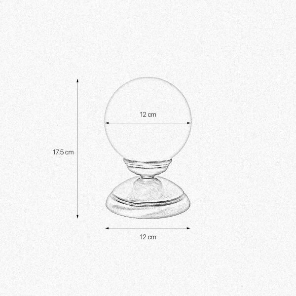 Lampe de table verre laiton H : 17,5 cm Abat-jour sphérique E14 petit