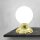 Lampe de table verre laiton H : 17,5 cm Abat-jour sphérique E14 petit