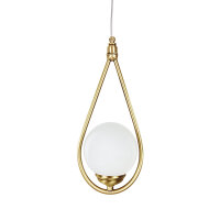 Lampe à suspendre en bronze clair blanc E14 laiton...