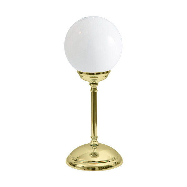 Lampe de table laiton verre H : 31 cm Boule abat-jour E14