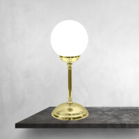 Lampe de table laiton verre H : 31 cm Boule abat-jour E14