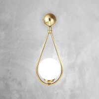 Applique Art Nouveau H : 44 cm laiton verre en bronze blanc