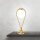 Lampe de table laiton verre 38 cm en bronze clair blanc E14
