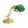 Lampe de banquier E14 23 cm en laiton poli vert verre