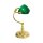 Lampe de banquier Vert laiton massif verre hauteur 29 cm orientable