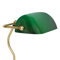 Lampe de banquier en bronze vert clair E27 29 cm verre...