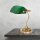 Lampe de banquier en bronze vert clair E27 29 cm verre laiton