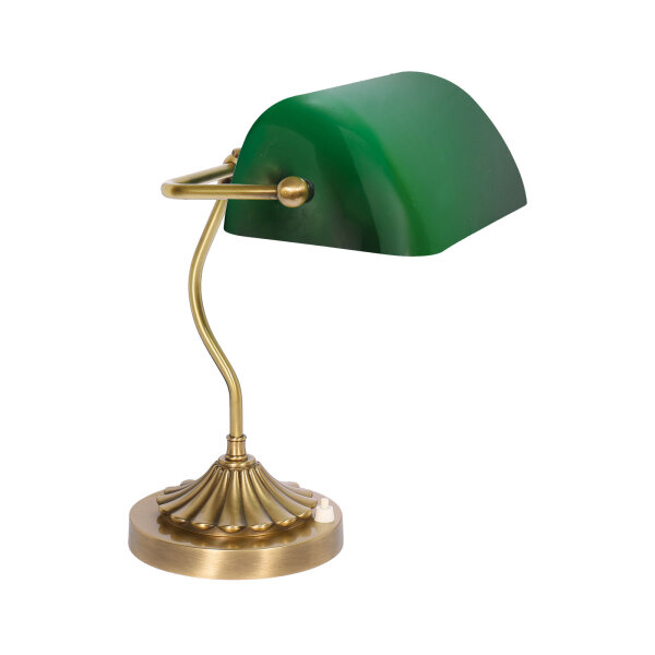Lampe de banquier Gün Bronze H : 30 cm en laiton verre E27