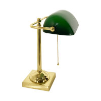 Lampe de banquier E27 34 cm laiton verre interrupteur...