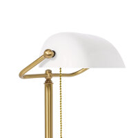 Lampe de banquier laiton verre 40 cm interrupteur...