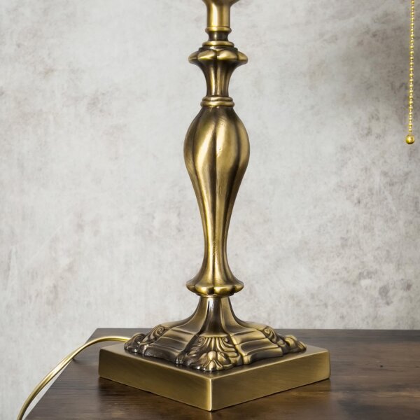 Lampe de banquier 42,5 cm 2 flammes E27 laiton véritable Interrupteur à tirette