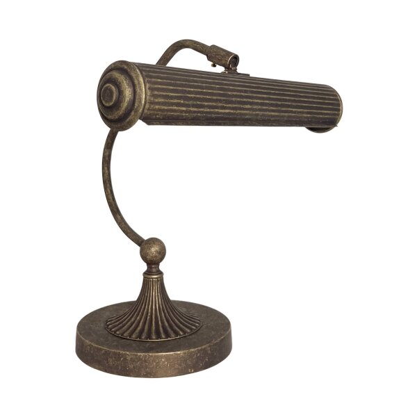 Lampe à piano laiton H : 31,5 cm pivotant en bronze antique