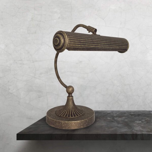 Lampe à piano laiton H : 31,5 cm pivotant en bronze antique
