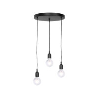 Suspension &Oslash; 40 cm 3-flamme E27 noir mat...