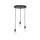 Suspension Ø 40 cm 3-flamme E27 noir mat réglable