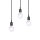 Suspension Ø 40 cm 3-flamme E27 noir mat réglable