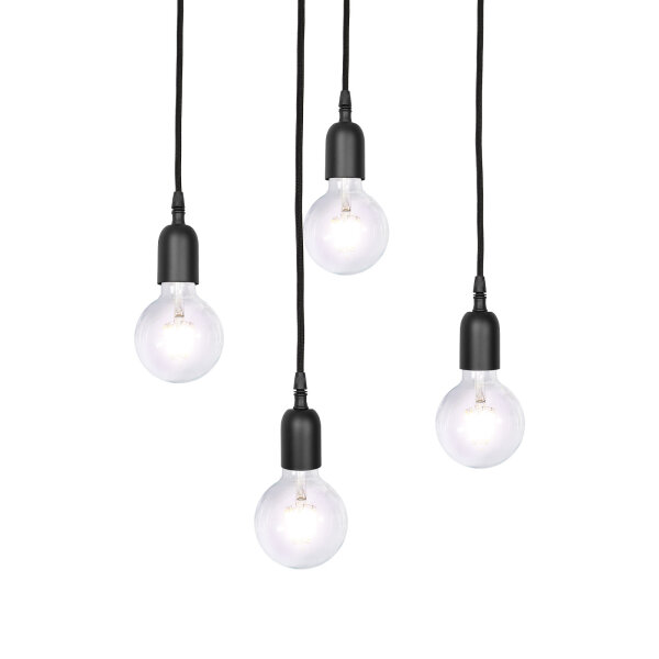 Suspension Noir Ø 40 cm laiton fer réglable E27