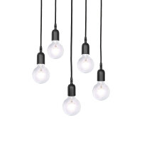 Lampe à suspendre noire 5 flammes E27 Ø 40...