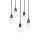 Lampe à suspendre noire 5 flammes E27 Ø 40 cm laiton fer