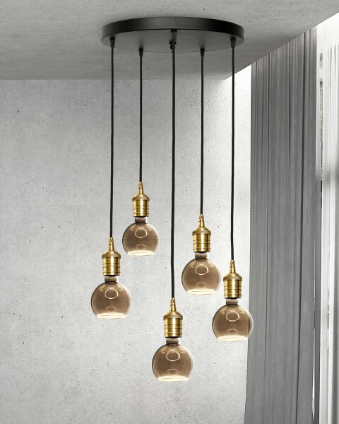 Suspension ronde Ø 40 cm laiton fer réglable