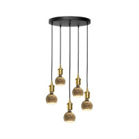 Suspension ronde &Oslash; 40 cm laiton fer r&eacute;glable
