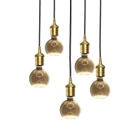 Suspension ronde Ø 40 cm laiton fer réglable