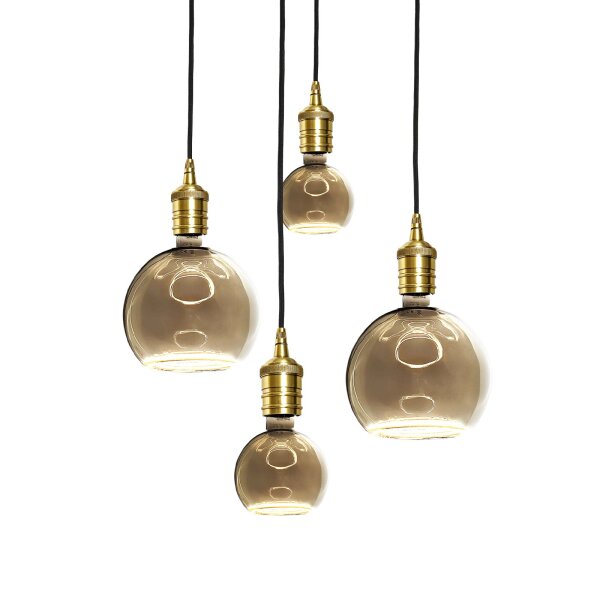Suspension à 4 flammes E27 D : 40 cm laiton fer