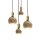 Suspension à 4 flammes E27 D : 40 cm laiton fer