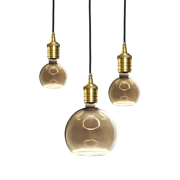 Lampe à suspendre 3 flammes noir laiton fer Ø 40 cm pour E27