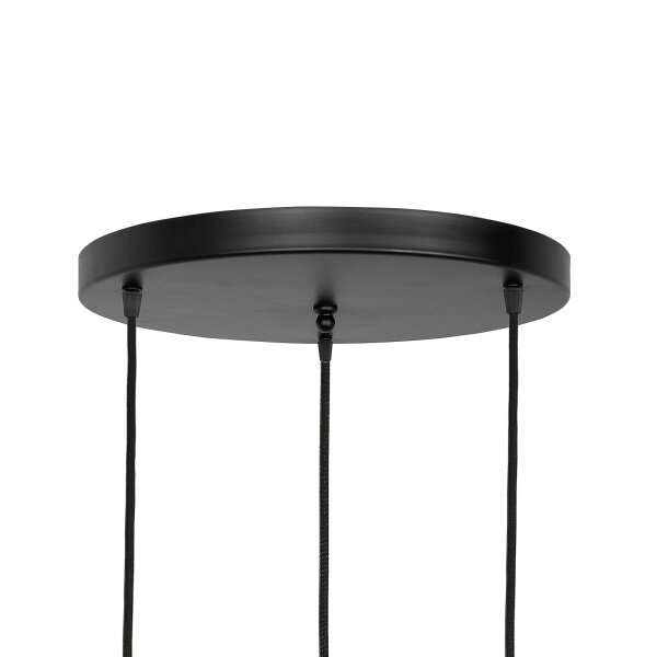 Suspension 3 flammes réglable laiton fer verre Ø 45 cm